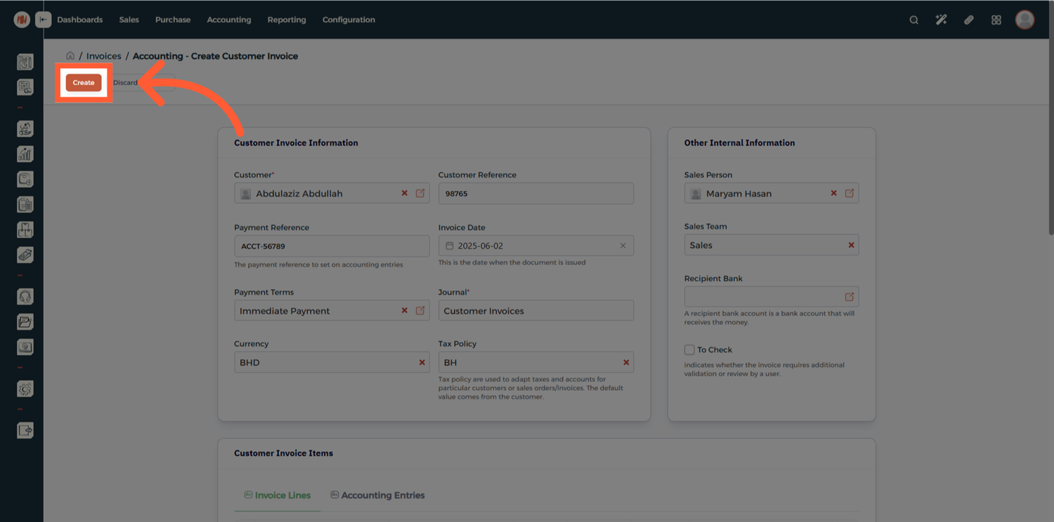 Step 7 - Confirm Invoice