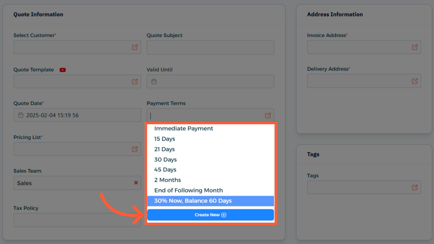 Step 1 - Quick Add from Transaction